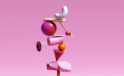 Balance 1 3d abstract c4d composition octane octanerender