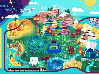 Hunter map book map childrens childrens books cool map cute map fantasy map flat map map map design vector map