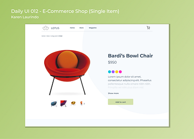 E-Commerce Shop (Single Item) 012 app dailyui dailyuichallenge design digital figma identity ui ux web