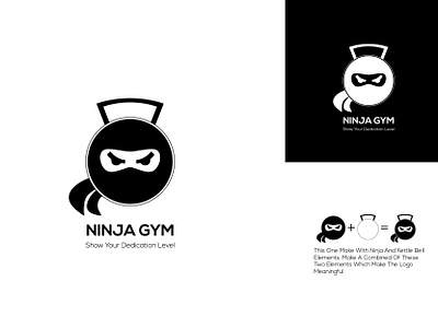 Ninja Gym Logo Design creative logo creative logo design flat logo flat logo design logo design logo design branding logo design concept logo designer minimalist logo minimalist logo design ninja logo unique logo design