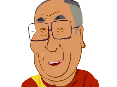 Dalai Llama cartoon illustration procreate
