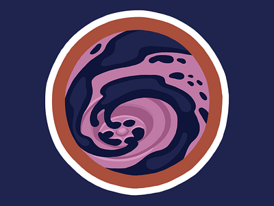 Down the Drain blue bold circle circling clean dark drain droplet edgy flow graphic hand drawn illustration illustrator ipad pro logo pink procreate sticker water