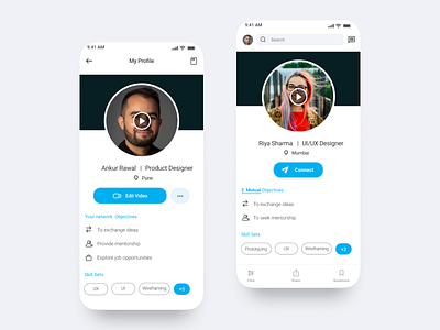 Professional Networking Site clean app connect interface minimal mobile mobile app mobile app design mobile application mobile ui mockup modern network proffesional social network ui uiux ux