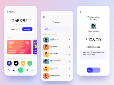 MU Pay account bank credit credit card design interface minimal mobile mobile app money payment people personal wallet product design search send send money sending settings wallet