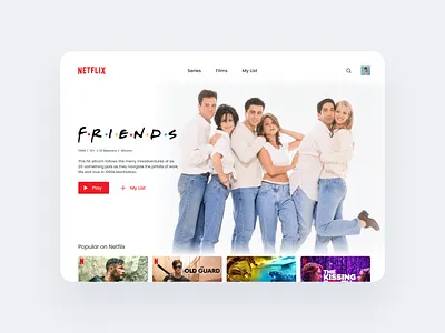 Daily UI - TV App 025 branding dailyui dailyuichallenge friends light ui minimalism minimalist logo movies netflix product series tv tv app tv show ui uiux ux vector video