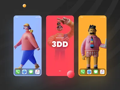 Wallpaper App Concept 3d app concept creative illustration mobile ui ui design uiux uiuxdesign ux vector wallpaper