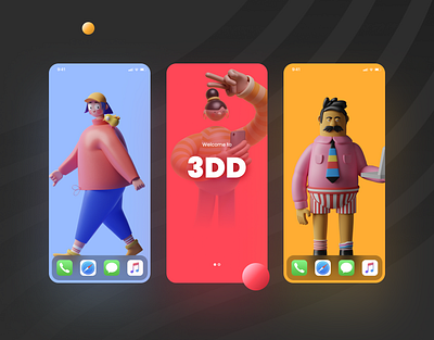 Wallpaper App Concept 3d app concept creative illustration mobile ui ui design uiux uiuxdesign ux vector wallpaper