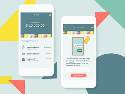 banqui app bank app colors green phone triangle