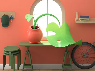 Monstera 3d 3d artist 3dillustration cinema4d design illustration