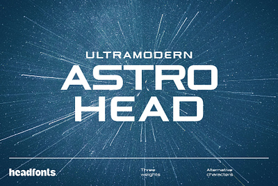 Astrohead geometric sans serif typeface clean design clean font design display font geometric font headfonts illustration industrial sans serif font typeface typography