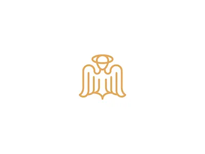 Elegant angel angel bell church god halo icon logo logotype minimalism monoline religion saint wings