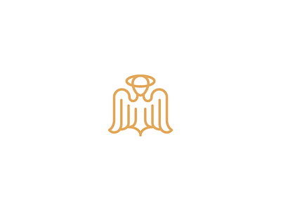 Elegant angel angel bell church god halo icon logo logotype minimalism monoline religion saint wings