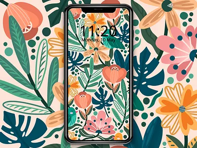 Floral Joy floral floral pattern freebie illustration jin design mobile nature pattern pattern design plant illustration the visual team vector wallpaper
