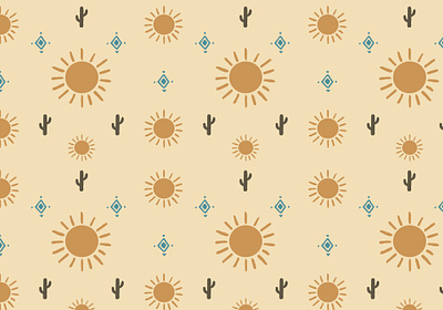 Boho Southwest Seamless Pattern Set 03 boho cactus desert theme digital art icon set iconography illustration magical seamless pattern vector art vector icons vector illustration