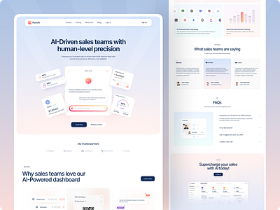 Saas Landing Page ai b2b business corporate dashboard design landing page management nuroai product design saas sales software ui ux web web app web design webdesign website