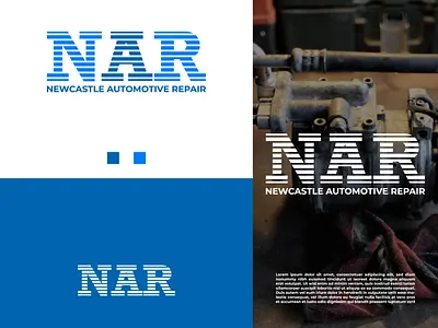 New Castle Automotive Repair logo abstract logo automative logo branding business logo design graphic design illustration logo logo design logotype modern logo motion graphics nar simple logo