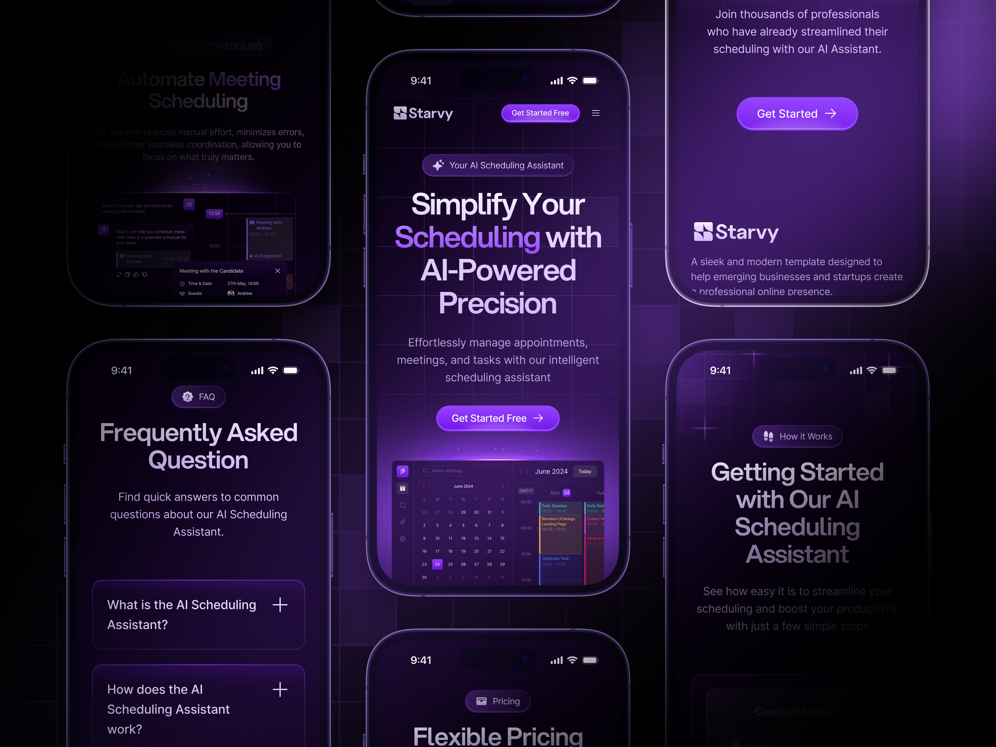 Example of Starvy - AI SaaS Website Mobile Responsive