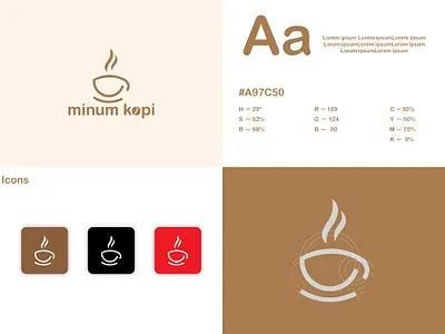 minum kopi logo design branding business logo coffee logo design graphic design illustration logo logo design modern logo motion graphics simple logo