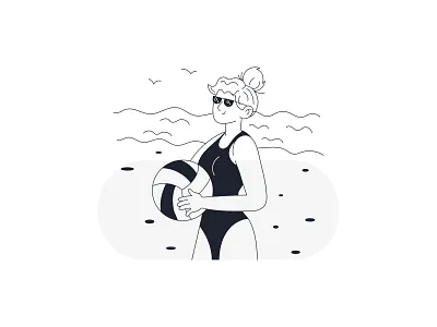 Volleyball Vector Illustrations adobe athlete beach black and white character characterdesign design figma graphic design handdrawn illustration olympics player sport sports summer summer sport team vector volleyball