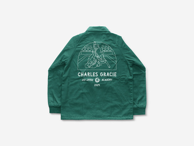 Charles Gracie: Illustration apparel badge branding brazilian jiu jitsu combat design fight green illustration jacket jiu jitsu karate line lineart merch merchandise monoline t shirt