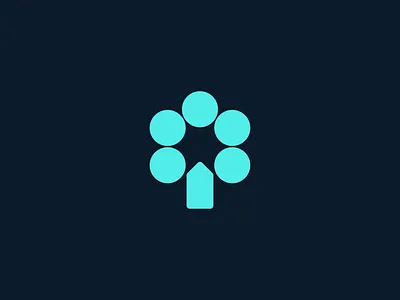 EcoHouse abstract logo blockchain communication crypto ecofriendly fintech growth house logo design logomark money pay payment startup symbol tree