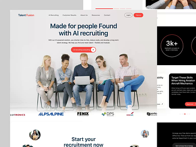 TalentFusion - A Recruiting Website Design | Orbix Studio ai animation candidate employment graphic design hiring hr job job board landing page motion graphics or orbix studio platform recruitment ui ux web web design website