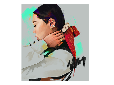 Blogger artist blogger bloggers colors fashion fashion illustration illustration illustration art illustrator irina nikolaeva luois vuitton portrait woman illustration