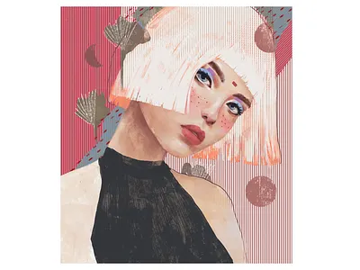 Luna abstract character design design fashion illustration girl character girl face girl illustration illustration art illustrator loreal planets portrait