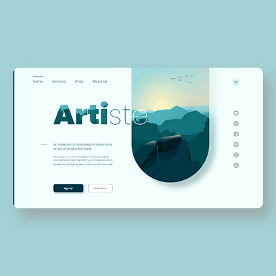 Artist Landing Page design branding design illustration landing page minimal typography ui ux web website
