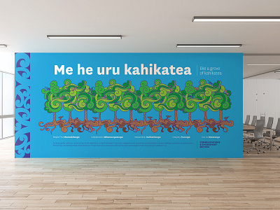 Kahikatea mural environmental illustration minimal mural vector