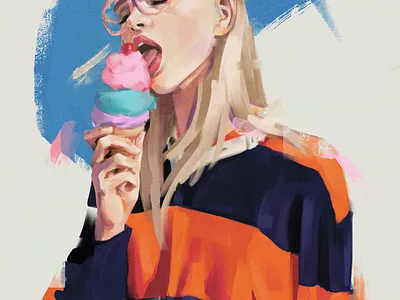 Gucci girl abstract character design colors digital art fashion fashion illustration glasses gucci hands ice cream illustration illustration art illustrator illustrator art irina nikolaeva portrait sunglasses
