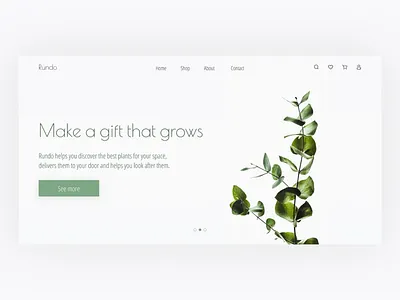 Rundo - flower shop 30daysofdesign clean design clean ui concept design concept shop dailyui dailyuichallenge flowers flowershop minimalism ui design ux design webdesign