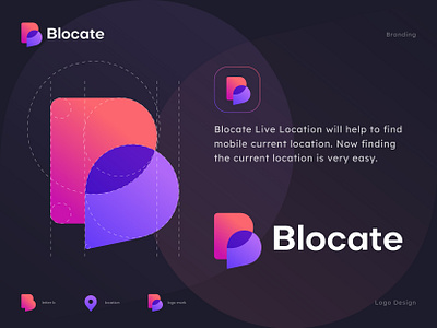 Blocate Logo Concept blogo brand branding creative logo graphic design icon location logo logo design logodesign logos logotype mark modern logo monogram pin symbol typography logo unique logo vector