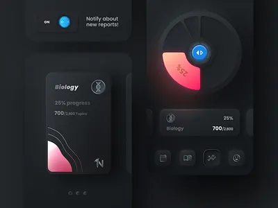 EdTech Mobile App - Skeuomorphism, Neumorphism analysis app design application concept courses edtech edtech app education education app elearning elearning app exams learning learning app mobile app mobile design online education study study app ui