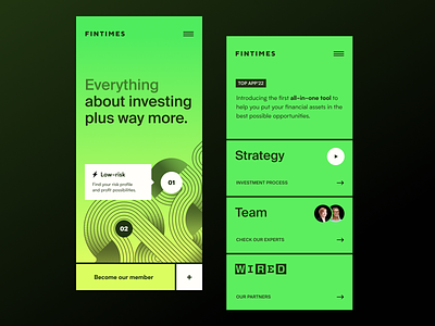 Fintimes Mobile application design interface startup ui ux