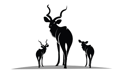 The greater kudu animal illustration logo vector