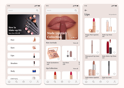 Cosmetics concept UI design