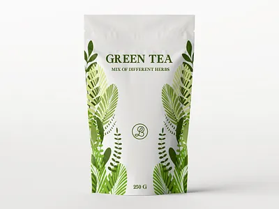 Package Design Green Tea Mix of Different Herbs creative creativity design designer label design label packaging minimal modern package package design packaging packaging design typography