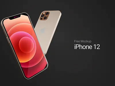 iPhone 12 Mockup Free Download 3d 3d modeling branding design free illustration iphone iphone 12 iphone12 mockup realism ui uiux webdesign