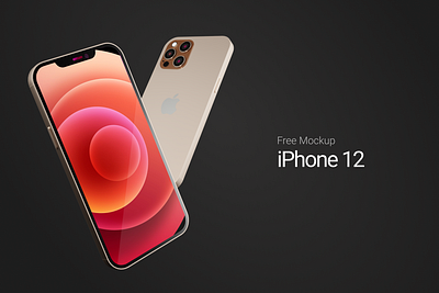 iPhone 12 Mockup Free Download 3d 3d modeling branding design free illustration iphone iphone 12 iphone12 mockup realism ui uiux webdesign