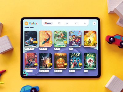 Book Reading & Learning Games for Children - Tablet App animation app brand branding character children color colorful design illustration kids learning logo mobile online tablet ui uiux ux