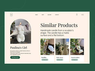 website for handmade candles shop candle design figma handmade shop ui ux web website