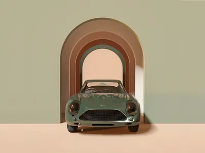 Render #8 - Car 3d aston martin blender blendercycles color green illustration