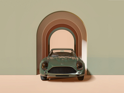 Render #8 - Car 3d aston martin blender blendercycles color green illustration