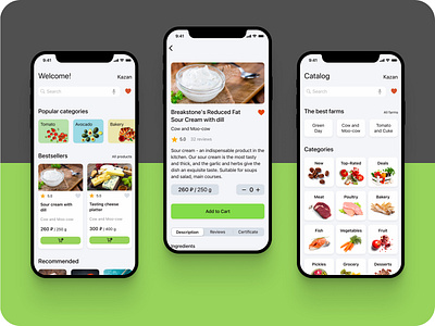 Mobile app for farmers market app design education market marketplace minimal ui ux web