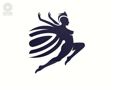 Swift forest fairy logo branding fairy flight impetuous logo wings woman