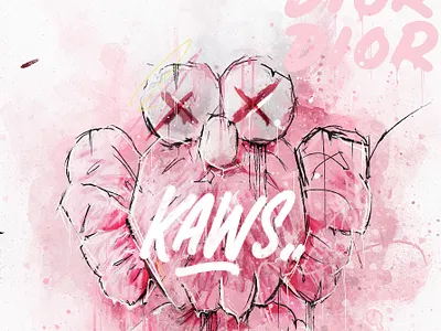 KAWS BFF Pink Edition branding design digitalart graphic design illustration type typography