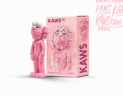 KAWS BFF Pink Edition Packaging branding design digitalart graphic design illustration type typography