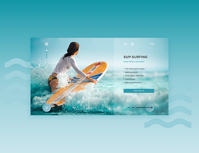 Travel and surfing design flat glassmorphism graphic design minimal ui ux web website