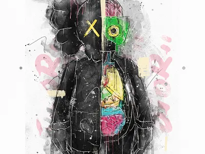 KAWS Companion Dissected Black branding design digitalart graphic design illustration type typography